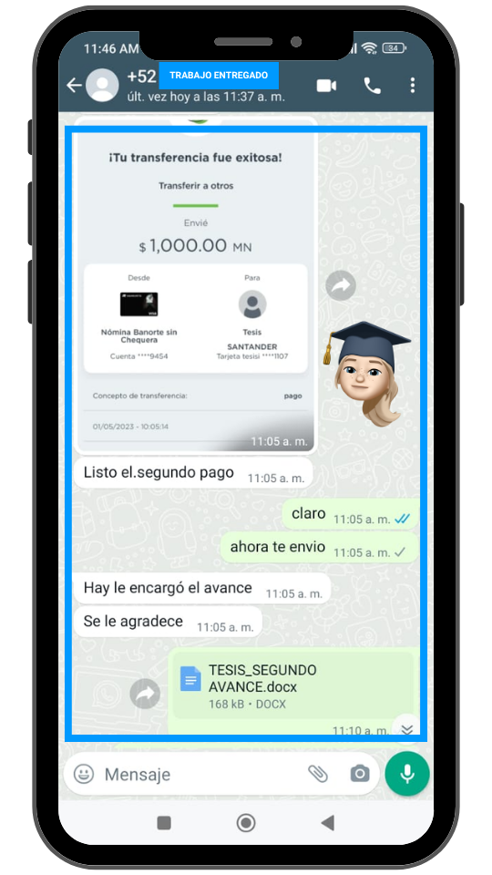 Pago seguro — estudiante agradece apoyo académico completo — Tareas Rápidas.
